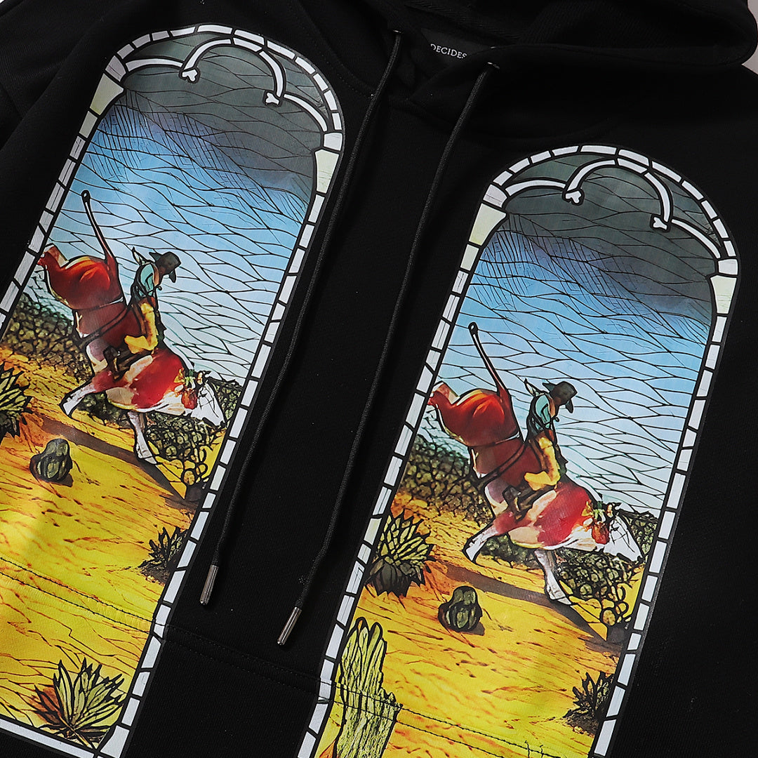 Who Decides War Stained Glass Hooded Pullover (White)