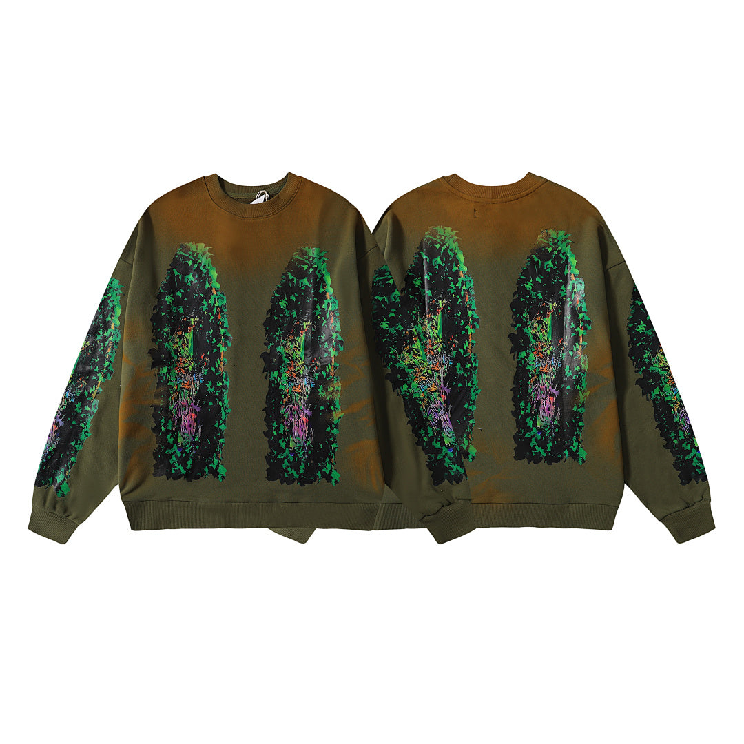 Who Decides War Forest Green / Botanical Glass Crewneck Sweater
