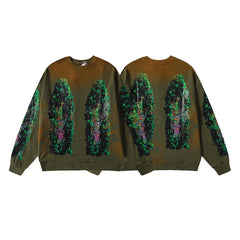 Who Decides War Forest Green / Botanical Glass Crewneck Sweater