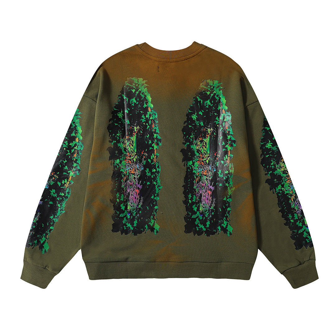Who Decides War Forest Green / Botanical Glass Crewneck Sweater