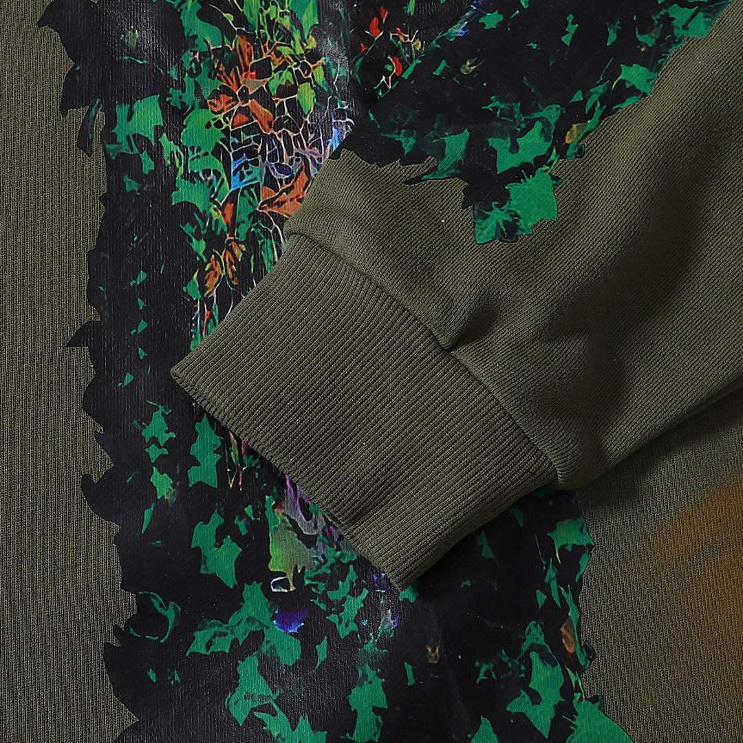 Who Decides War Forest Green / Botanical Glass Crewneck Sweater