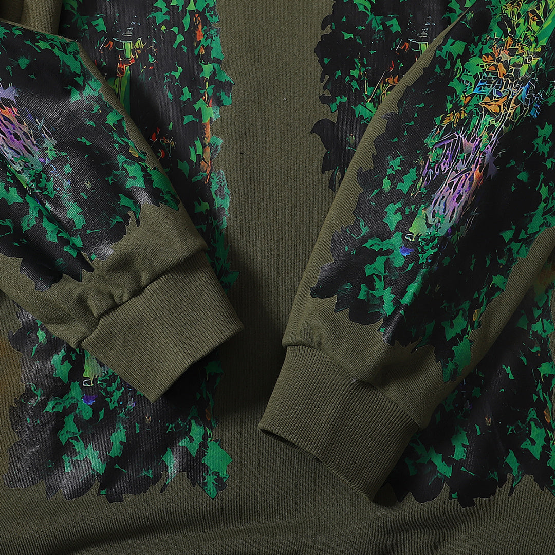 Who Decides War Forest Green / Botanical Glass Crewneck Sweater