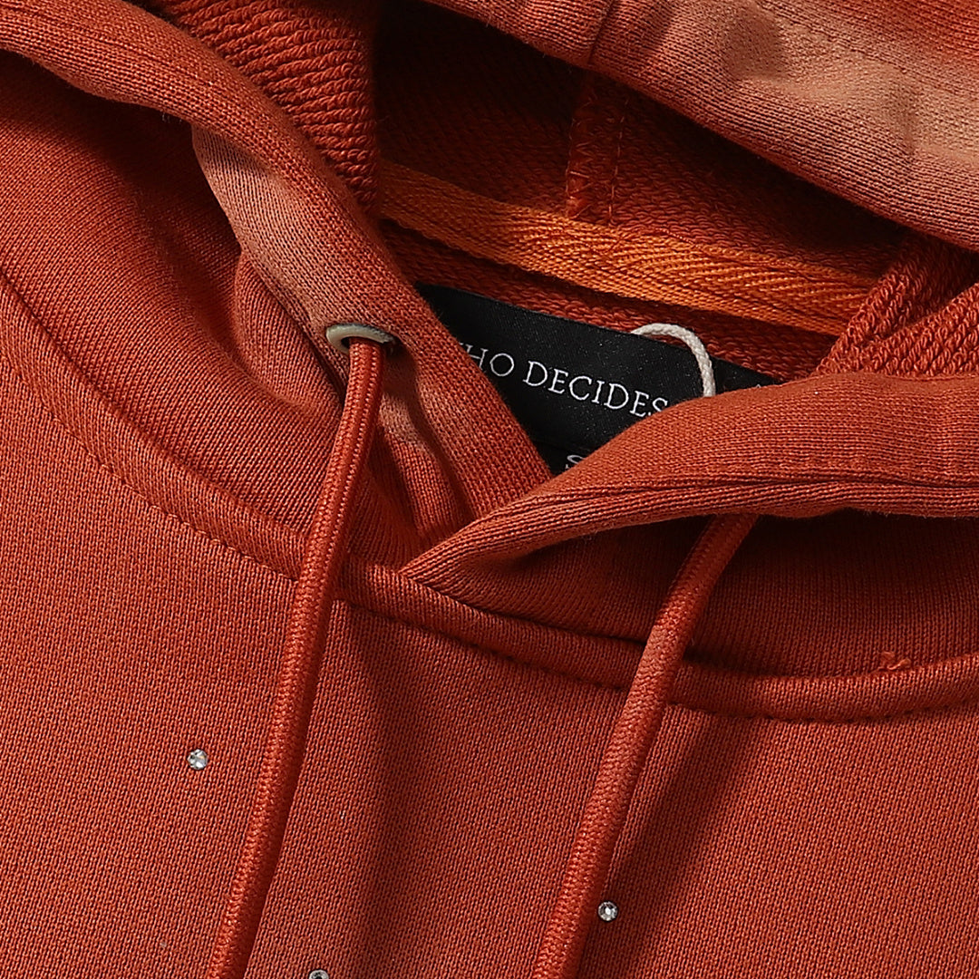 Who Decides War Flame Glass Hooded Pullover (Rust / Orange)