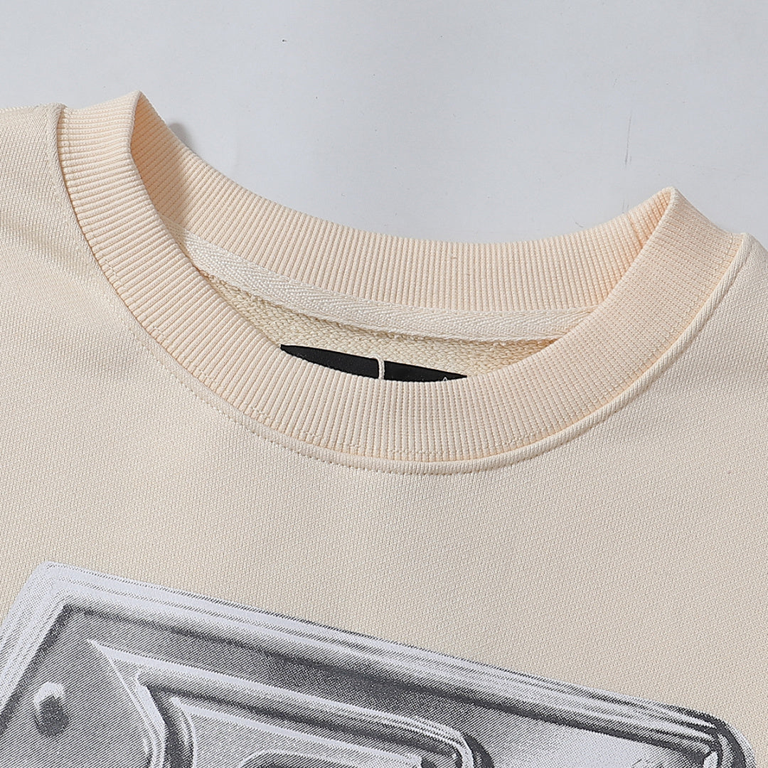 Who Decides War x Ruff Ryders Metallic Logo Crewneck Sweater (Off-White / Cream)