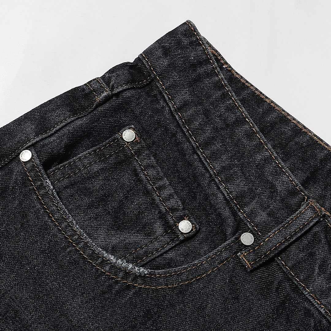 Who Decides War Blue Stained Glass Denim Jeans (Black / Blue)