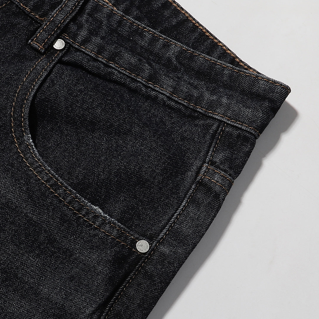 Who Decides War Blue Stained Glass Denim Jeans (Black / Blue)