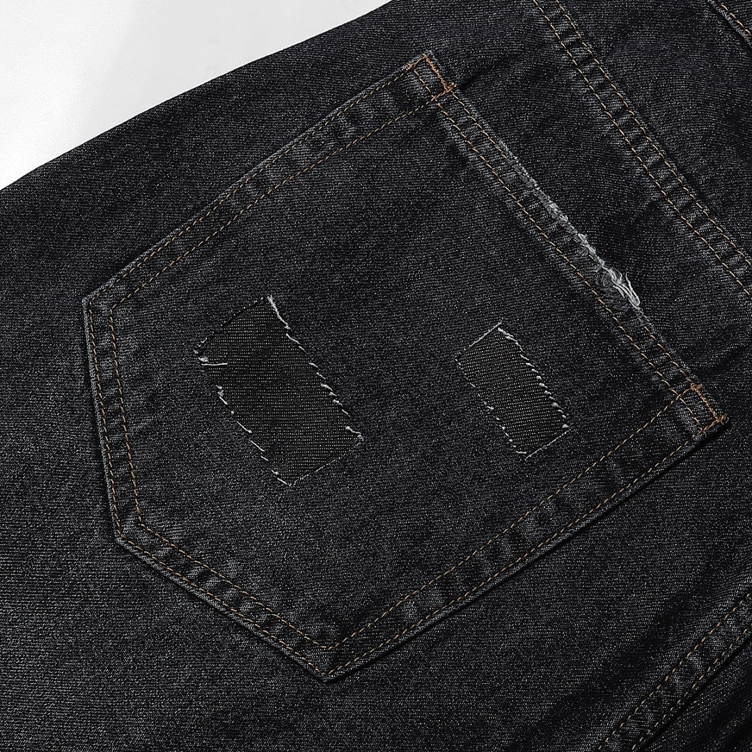 Who Decides War Blue Stained Glass Denim Jeans (Black / Blue)