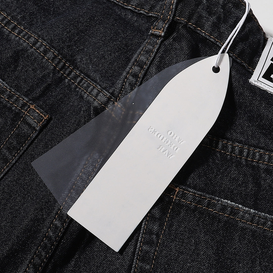 Who Decides War Blue Stained Glass Denim Jeans (Black / Blue)