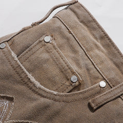 Who Decides War Stained Glass Paneled Denim Jeans (Khaki / Tan)