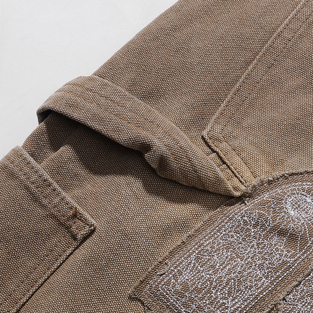 Who Decides War Stained Glass Paneled Denim Jeans (Khaki / Tan)
