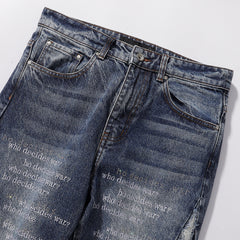 ho Decides War Stained Glass Paneled Denim Jeans (Medium Vintage Wash)