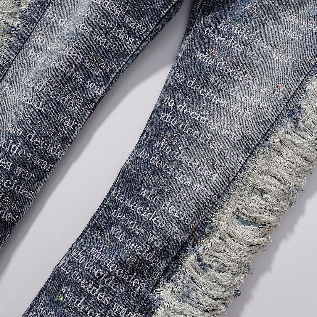 ho Decides War Stained Glass Paneled Denim Jeans (Medium Vintage Wash)