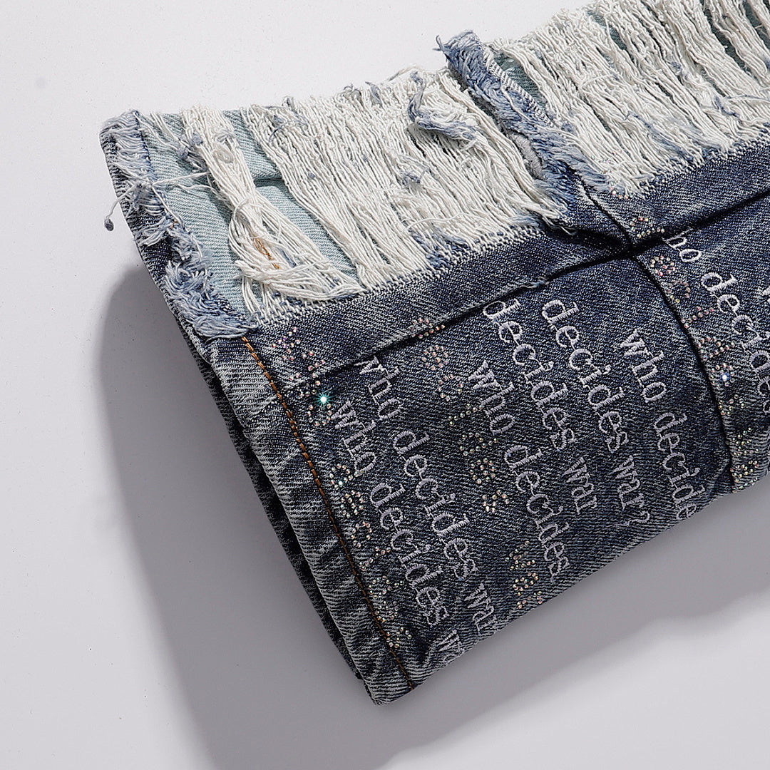 ho Decides War Stained Glass Paneled Denim Jeans (Medium Vintage Wash)