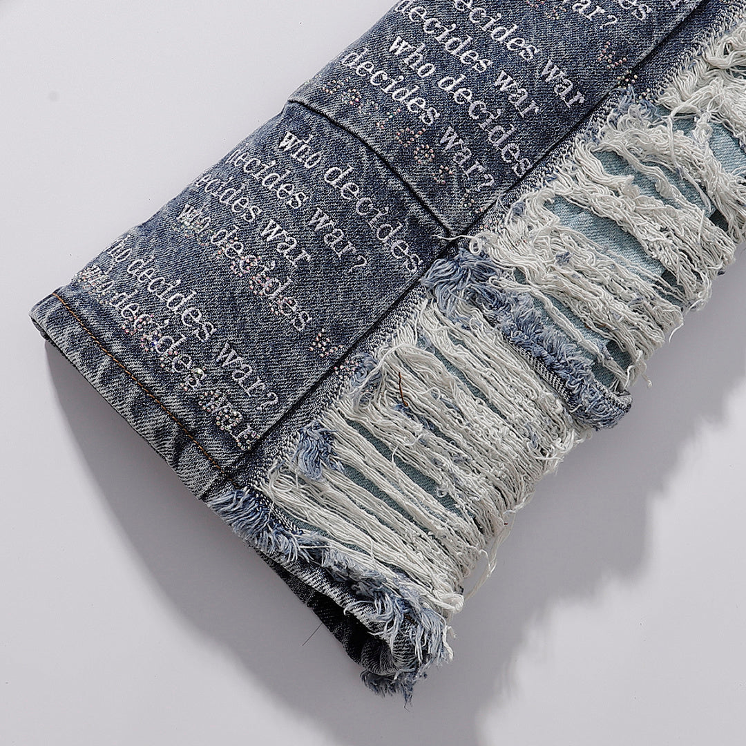 ho Decides War Stained Glass Paneled Denim Jeans (Medium Vintage Wash)