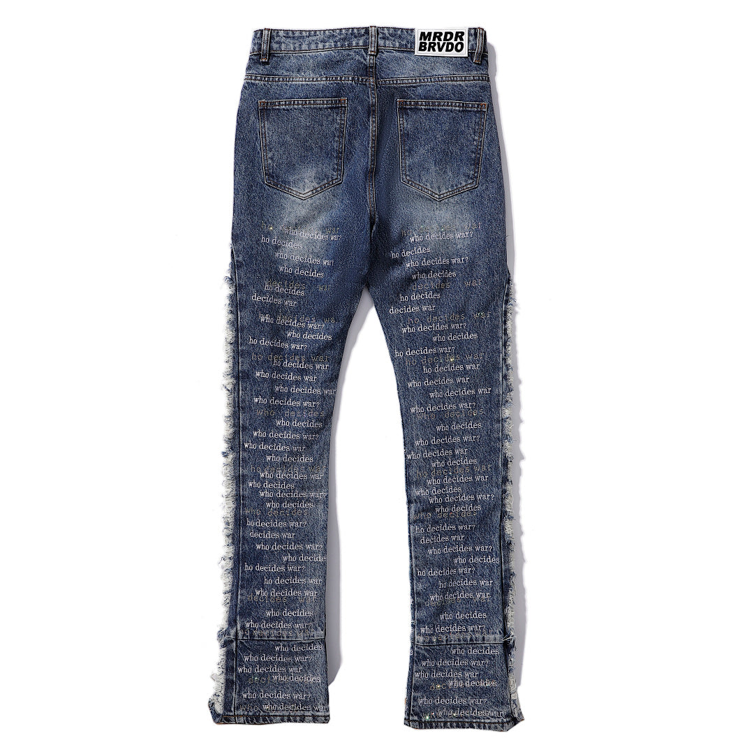 ho Decides War Stained Glass Paneled Denim Jeans (Medium Vintage Wash)