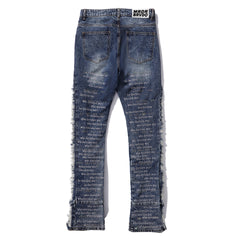 ho Decides War Stained Glass Paneled Denim Jeans (Medium Vintage Wash)