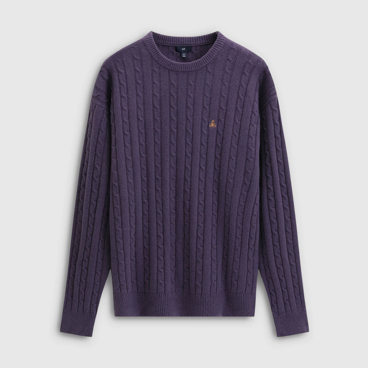 Cheng Yi endorses Gap men's autumn edition teddy bear embroidered loose twisted flower knitted sweater 792337