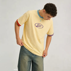 Cheng Yi endorses Gap men's and women's 2026 summer new print logo contrasting round neck short sleeved T-shirt 866079