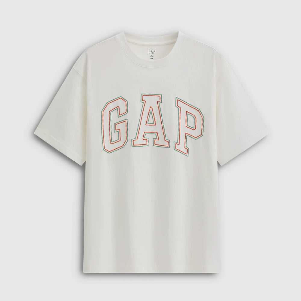 Cheng Yi endorses Gap men's and women's 2026 summer edition pure cotton logo letter loose short sleeved T-shirt 854736