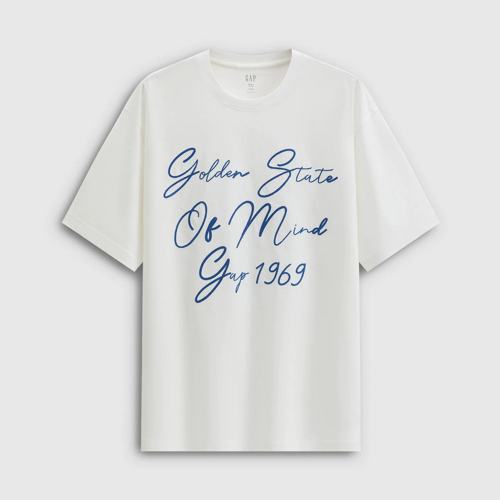 Gap Men's and Women's 2026 Summer New Cotton Letter Embroidered Loose Round Neck Short sleeved T-shirt Top 891521
