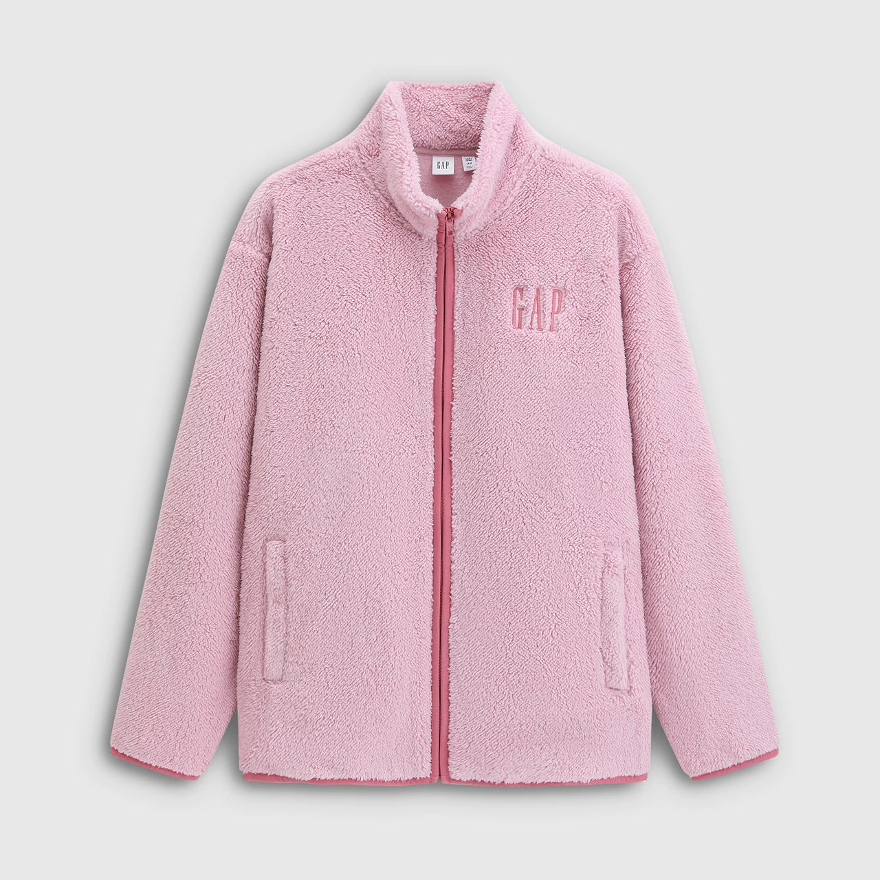 Cheng Yi endorses Gap men's and women's spring logo hugging fleece zipper stand up collar hoodie 786538