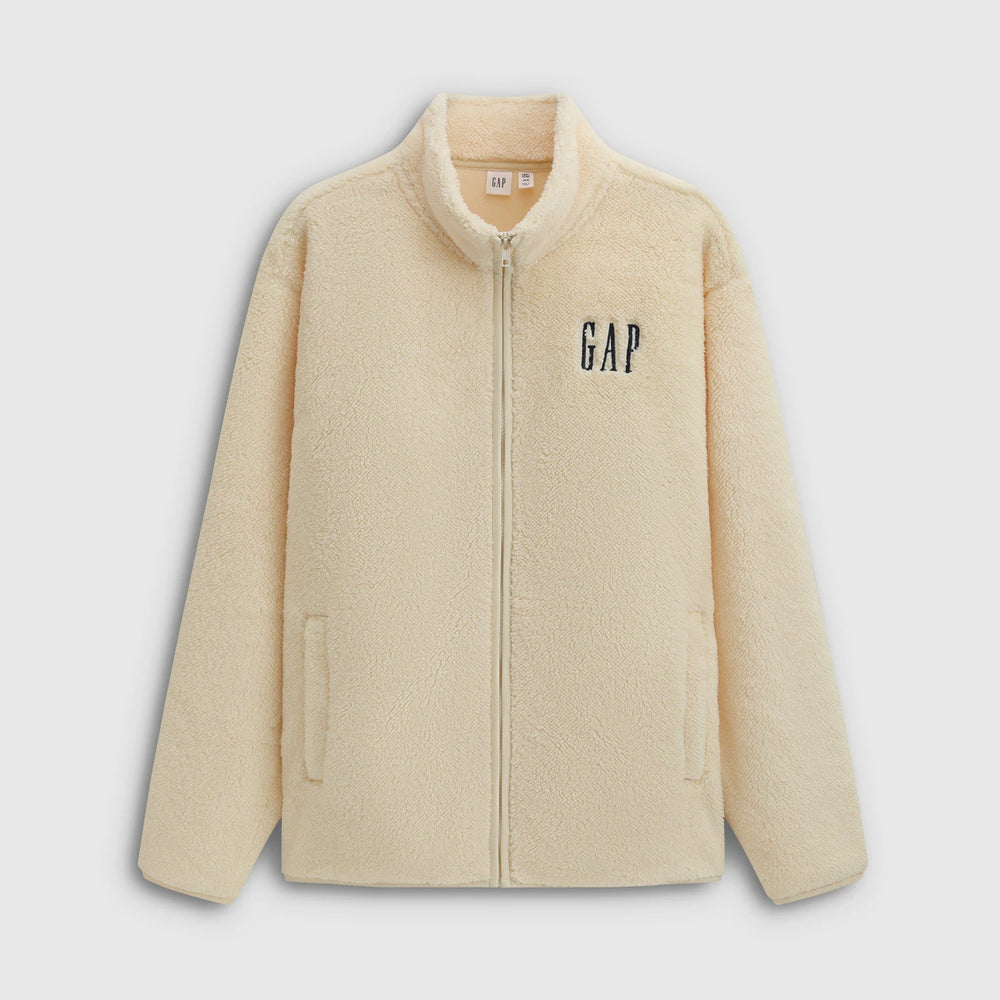 Cheng Yi endorses Gap men's and women's spring logo hugging fleece zipper stand up collar hoodie 786538