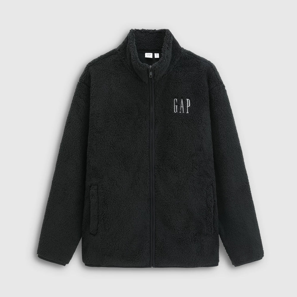 Cheng Yi endorses Gap men's and women's spring logo hugging fleece zipper stand up collar hoodie 786538