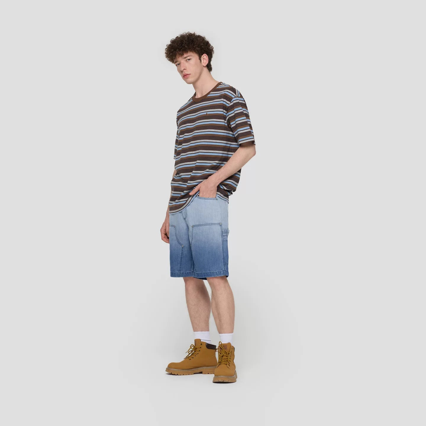 Gap Men's and Women's 2026 Summer New Cotton Bear Embroidered Striped Short sleeved T-shirt Casual Top 892363