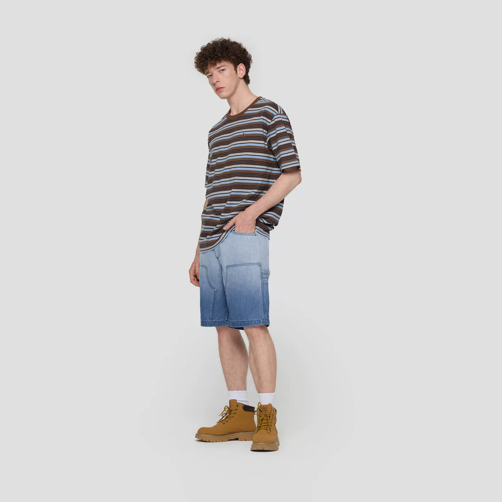 Gap Men's and Women's 2026 Summer New Cotton Bear Embroidered Striped Short sleeved T-shirt Casual Top 892363