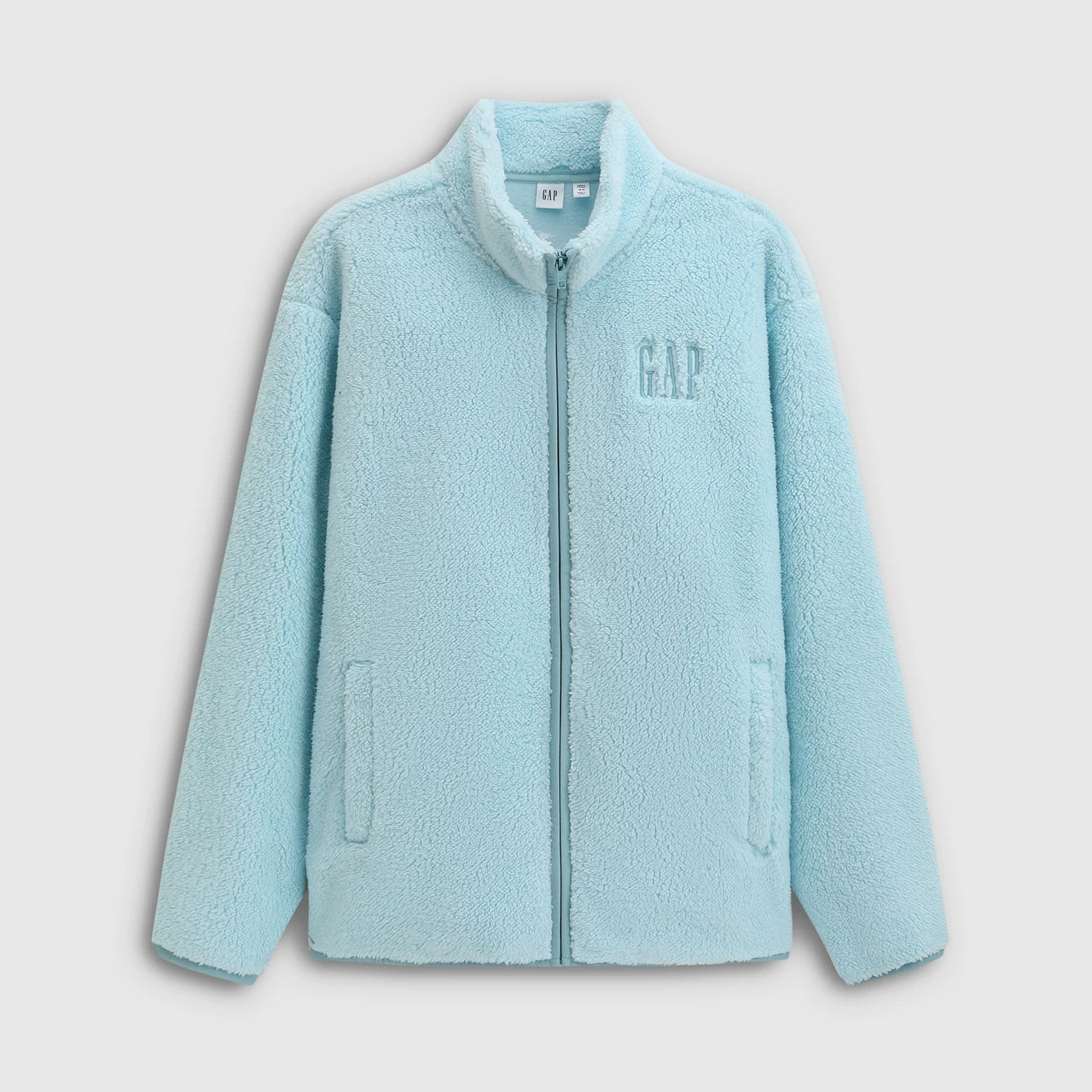 Cheng Yi endorses Gap men's and women's spring logo hugging fleece zipper stand up collar hoodie 786538