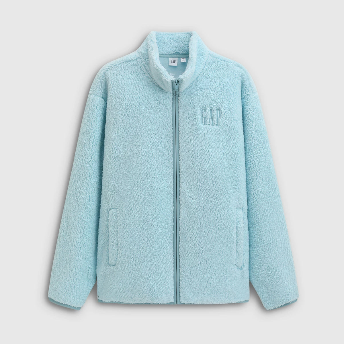 Cheng Yi endorses Gap men's and women's spring logo hugging fleece zipper stand up collar hoodie 786538