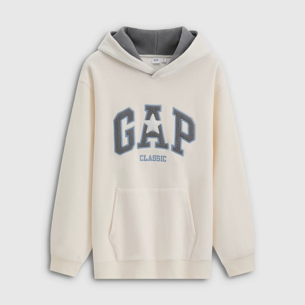 Cheng Yi endorses Gap men's and women's spring clothing with embroidered fleece hoodie and sweatshirt 831268