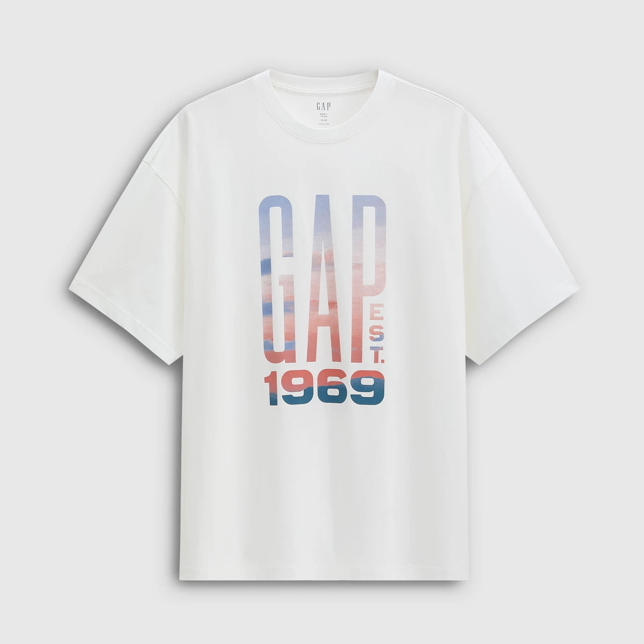 Gap Men's and Women's 2026 Summer New Cotton Logo Gradient California Sunset Printed Short sleeved T-shirt 892357