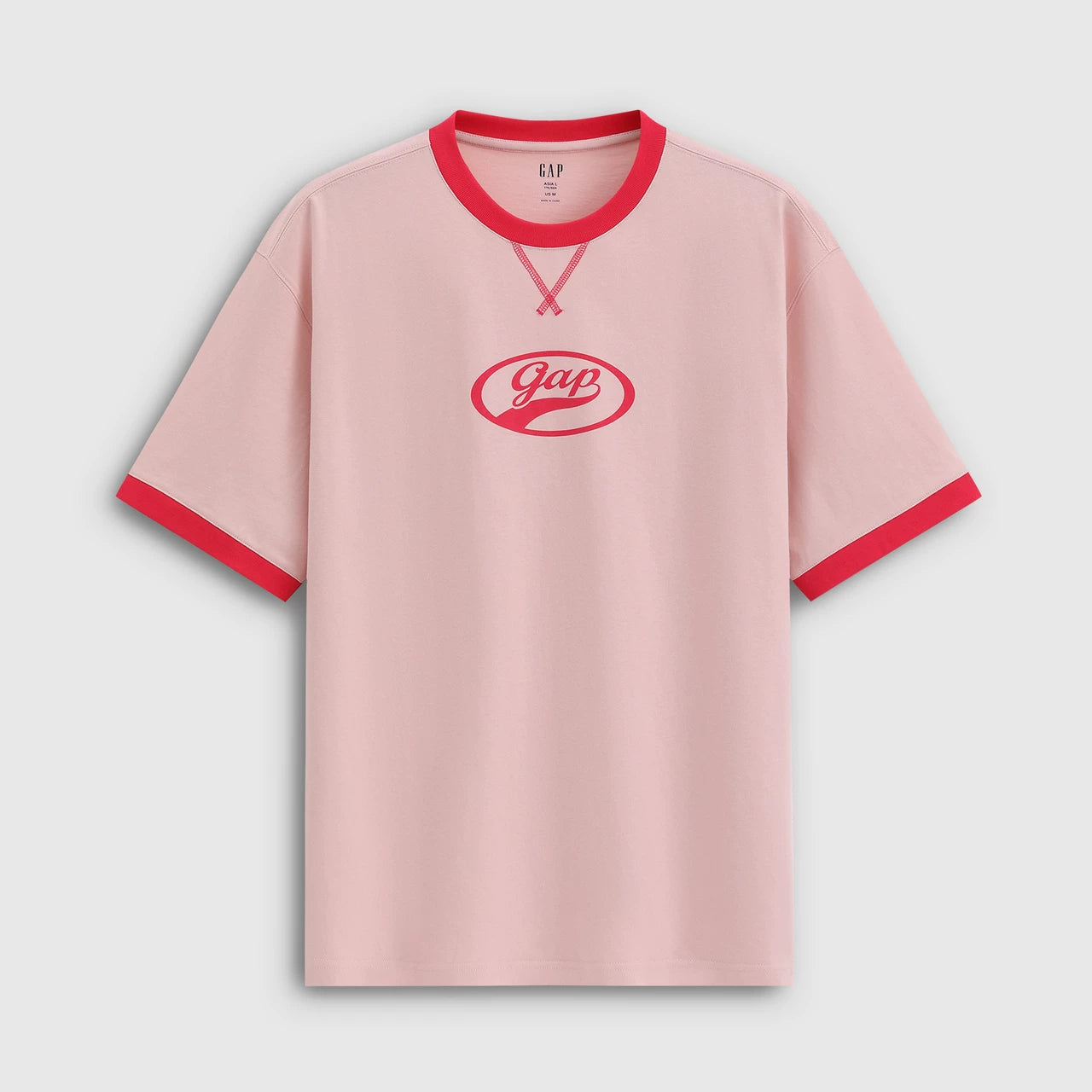 Cheng Yi endorses Gap men's and women's 2026 summer new print logo contrasting round neck short sleeved T-shirt 866079