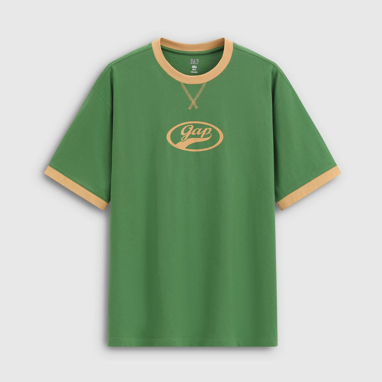 Cheng Yi endorses Gap men's and women's 2026 summer new print logo contrasting round neck short sleeved T-shirt 866079