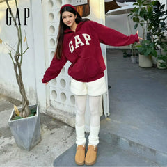 Cheng Yi endorses Gap men's and women's spring collection logo fleece hooded zipper sweatshirt 786693