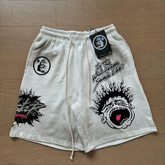 Foreign Trade American Trend Hell Star Retro Printed Ins Same Style Summer High Street Casual Trendy Washed Sports Shorts (12)