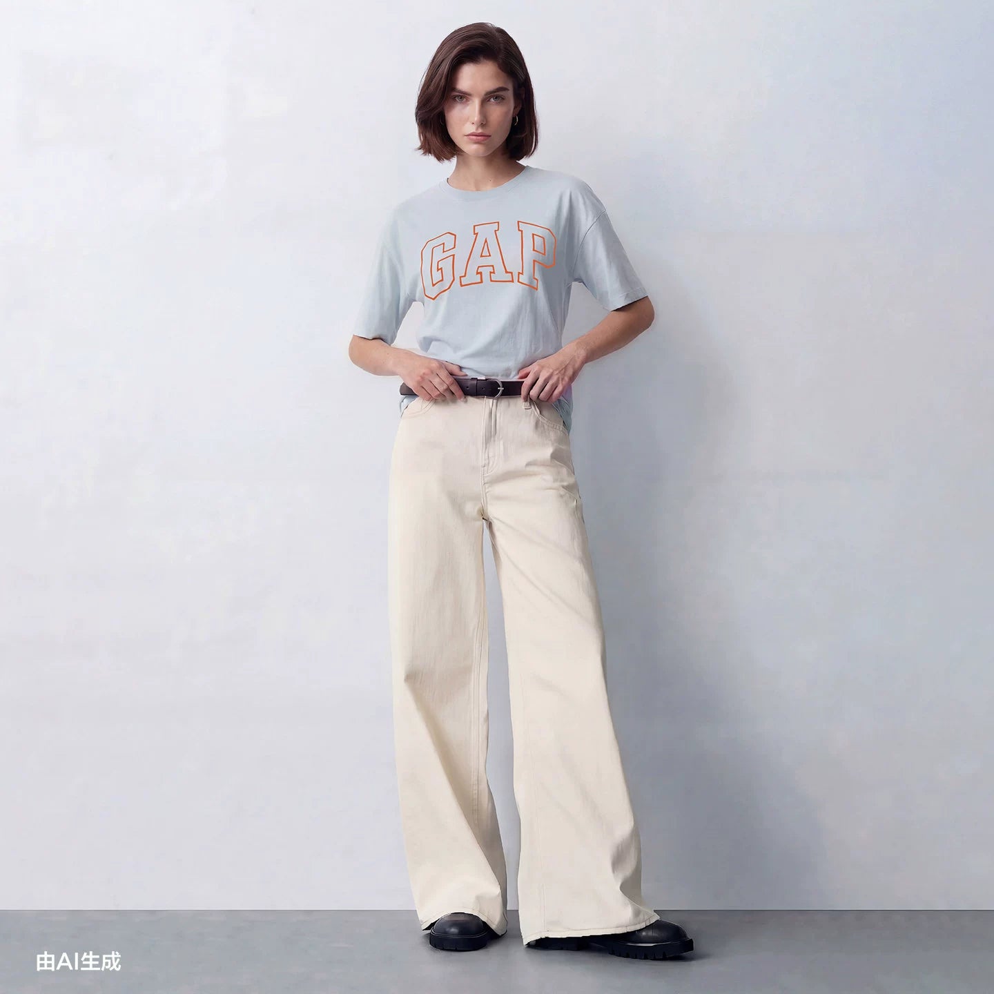 Gap2025春季新款短袖T恤纯棉美式宽松上衣男女装印花logo