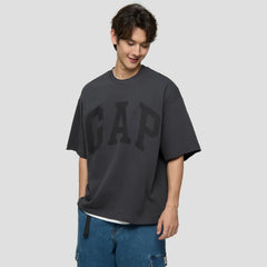 Cheng Yi endorses Gap men's and women's classic spring style French circle woven printed logo short sleeved T-shirt 721117