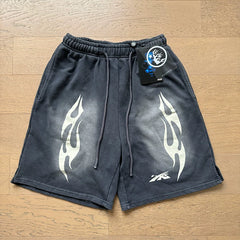 Foreign Trade American Trend Hell Star Retro Printed Ins Same Style Summer High Street Casual Trendy Washed Sports Shorts (5)