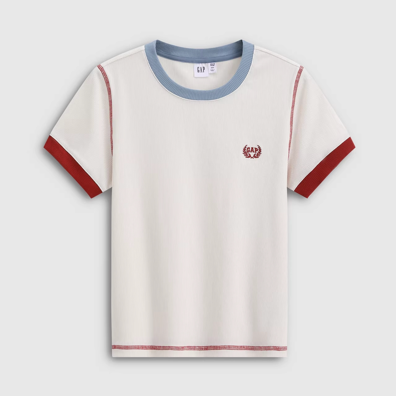 Li Jiaqi live broadcast room Gap men's and women's small logos/women's wheat ear logo round neck T-shirt