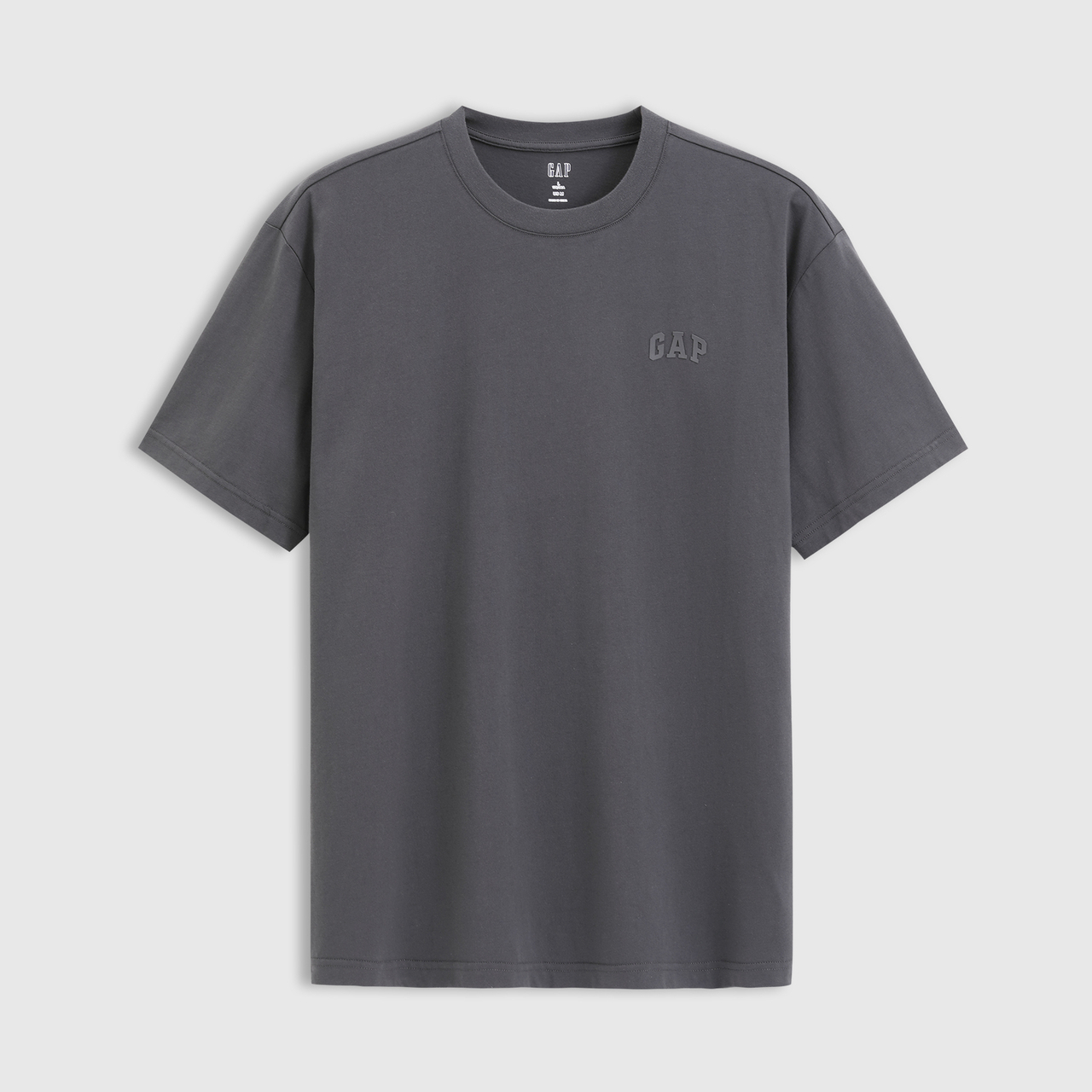 Cheng Yi endorses Gap men's and women's summer clothing, solid color offset printed logo short sleeved T-shirt, loose top 725619
