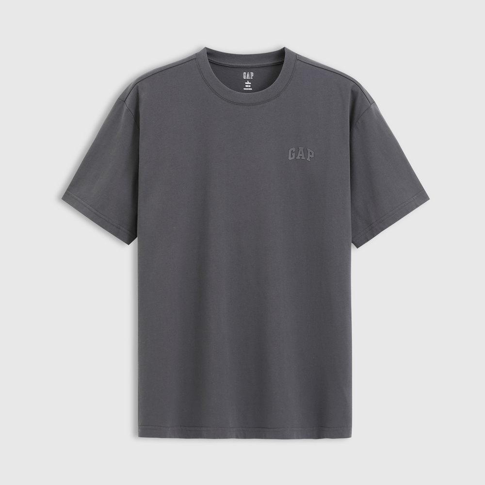 Cheng Yi endorses Gap men's and women's summer clothing, solid color offset printed logo short sleeved T-shirt, loose top 725619