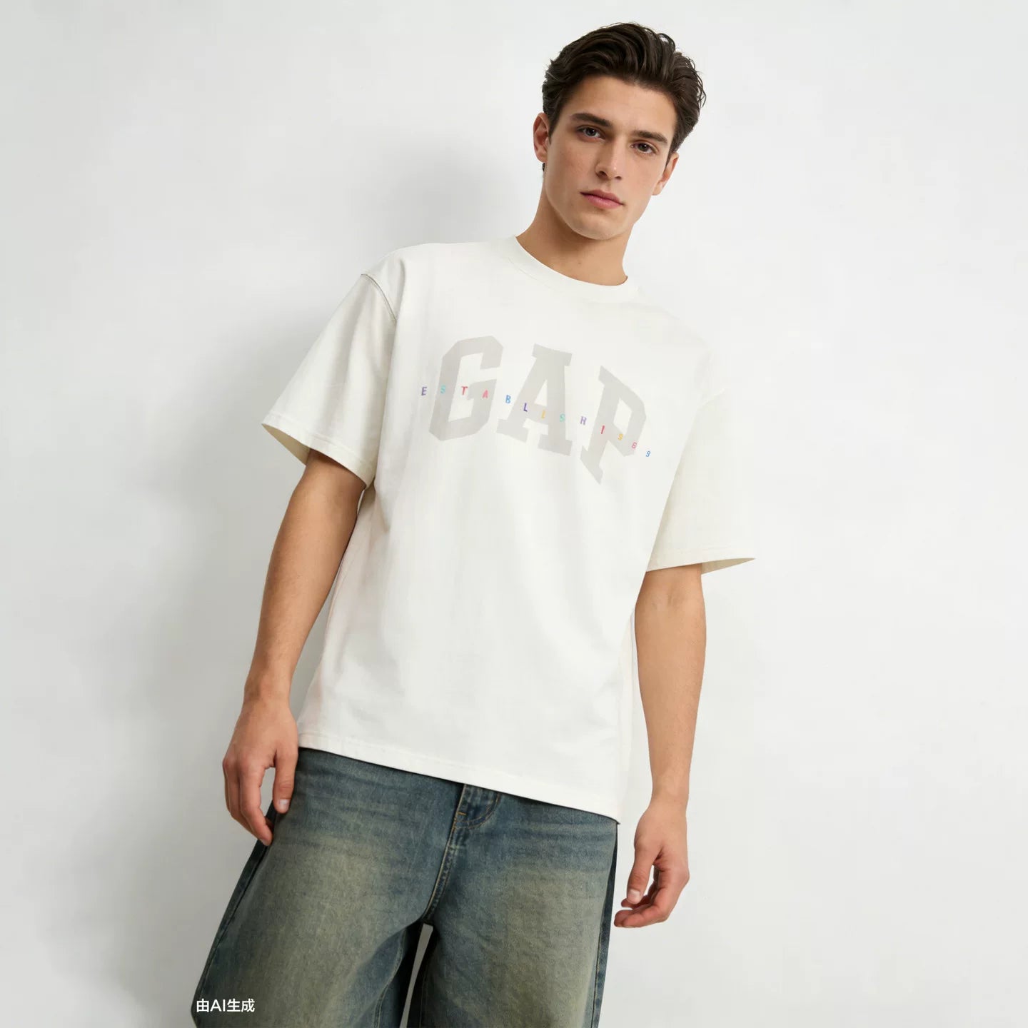 Cheng Yi endorses Gap Men's and Women's Wear 2026 Spring New Printed Logo Short sleeved T-shirt Top 868222