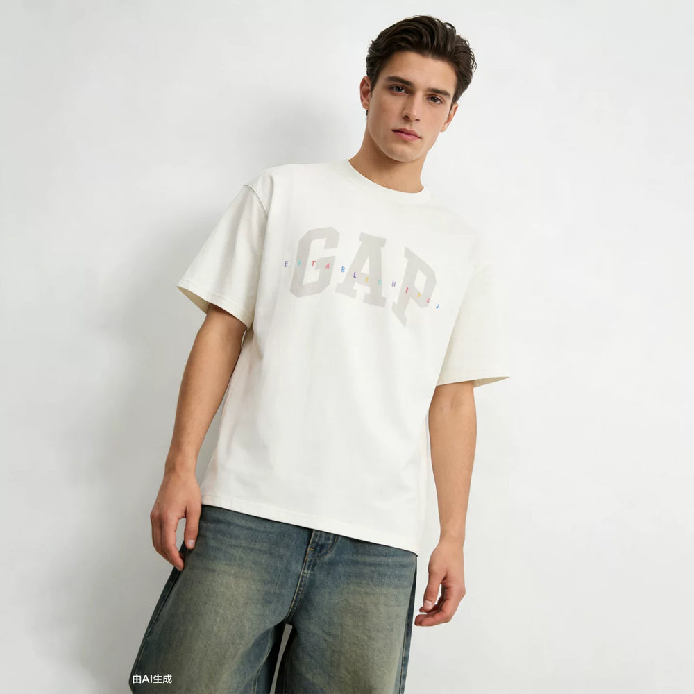 Cheng Yi endorses Gap Men's and Women's Wear 2026 Spring New Printed Logo Short sleeved T-shirt Top 868222