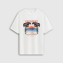 Gap Men's and Women's 2026 Summer New Cotton California Sunset Printed Loose Short sleeved T-shirt Top 891397