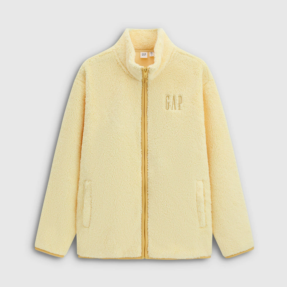 Cheng Yi endorses Gap men's and women's spring logo hugging fleece zipper stand up collar hoodie 786538
