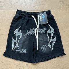 Foreign Trade American Trend Hell Star Retro Printed Ins Same Style Summer High Street Casual Trendy Washed Sports Shorts (2)