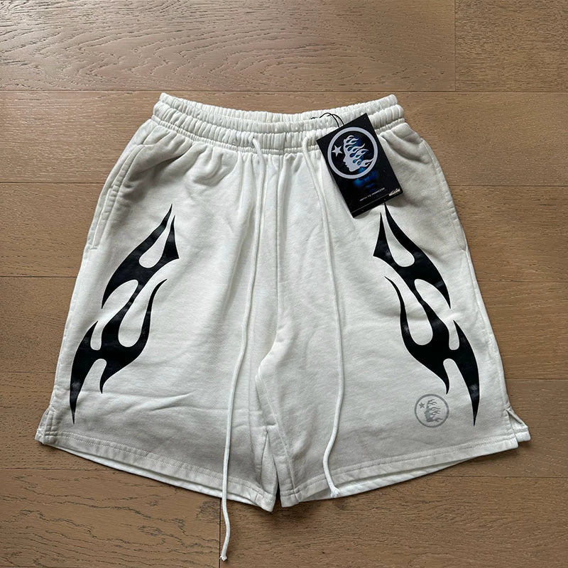 Foreign Trade American Trend Hell Star Retro Printed Ins Same Style Summer High Street Casual Trendy Washed Sports Shorts (9)