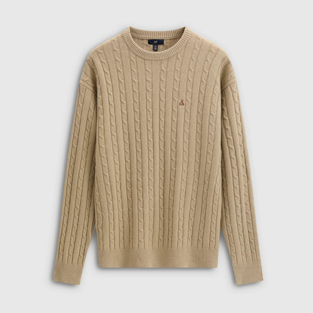Cheng Yi endorses Gap men's autumn edition teddy bear embroidered loose twisted flower knitted sweater 792337